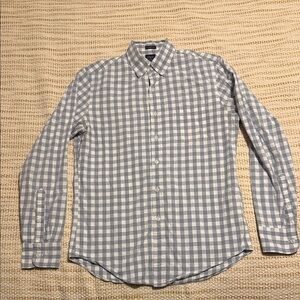 J. Crew Classic Fit Light Blue Checkered Men’s Small Button Down